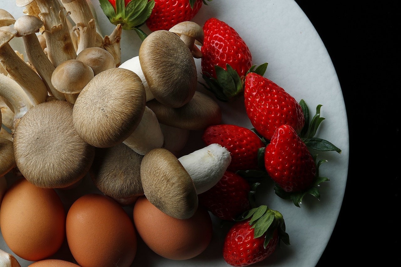 コースで使用される京都産の食材の数々