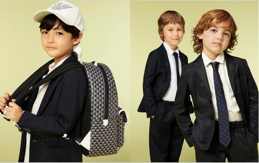 左からキャップ14300円ジャケット62700円シャツ34100円バックパック38500円 スーツ参考商品シャツ26400円タイ19800円 ジャケット64900円シャツ20900円タイ15400円パンツ39600円