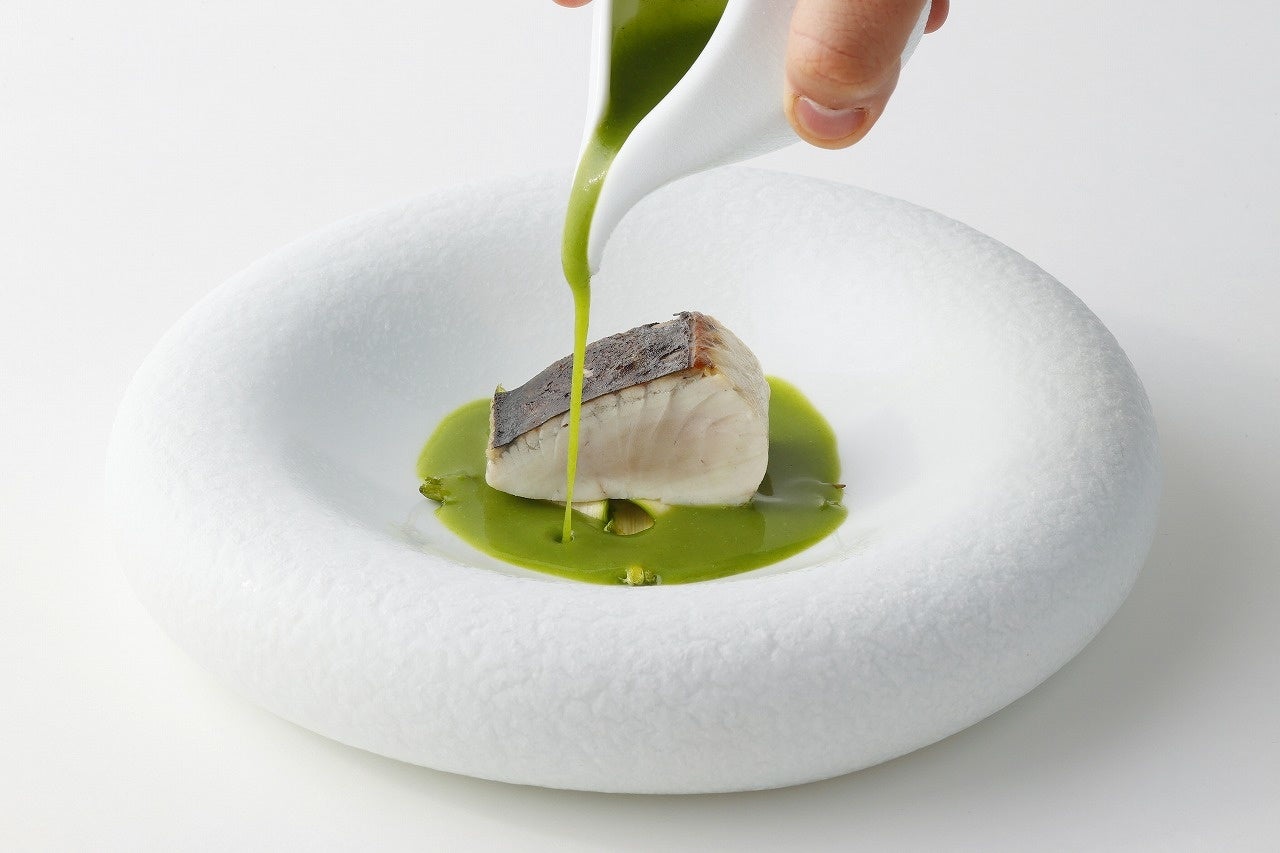 鰆の炭火焼き クレソンソース