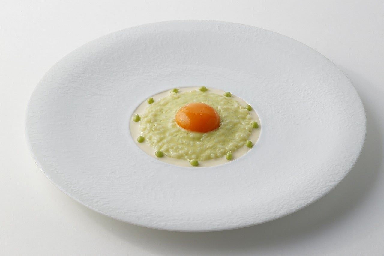 スナップエンドウのリゾット