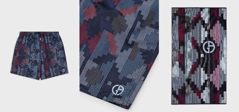 スイムウェア　税込84,700円　ビーチタオル 税込60,500円