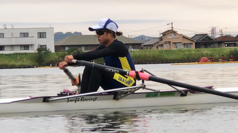 女子シングルスカルでスタートする神尾さん