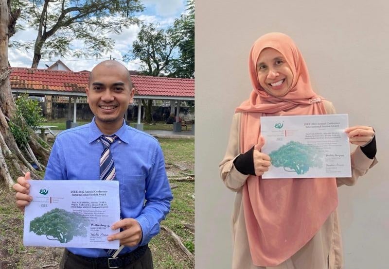 共著のHalim Mamat教諭(左、INTEC教育大学)とHariyani Madonサイエンスコーディネーター(右)