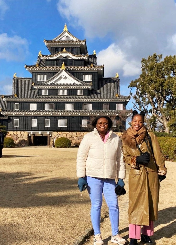 岡山城見学の様子