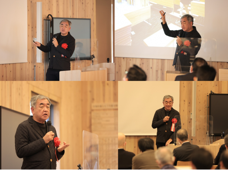 岡山大学共育共創コモンズ完成に寄せて講演する隈先生