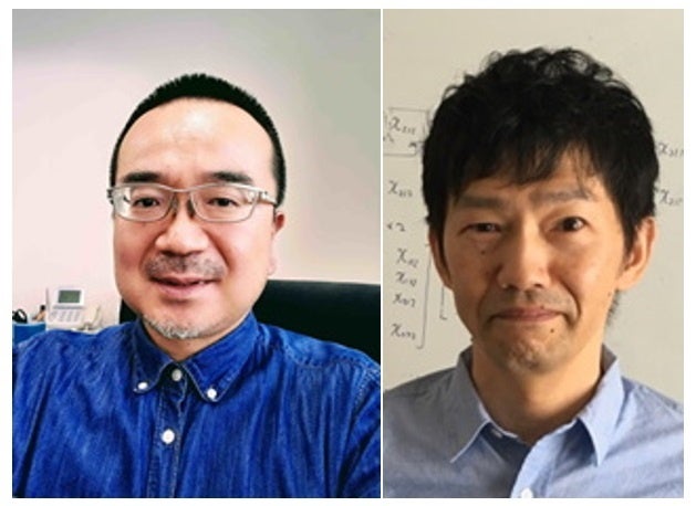 岡山大学異分野基礎科学研究所の墨智成准教授と豊橋技術科学大学の原田耕治准教授(右)