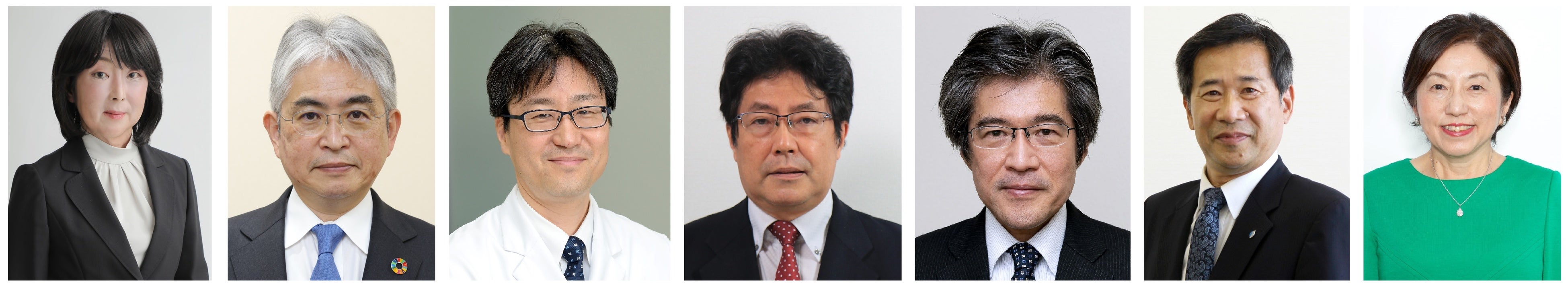 （左から）三村由香里理事、菅誠治理事、前田嘉信理事、袖山禎之理事、阿部匡伸理事、佐藤兼郎理事、藤原恵子理事