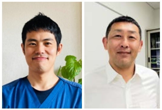 八木沢拓也係長と内山淳平准教授（右）