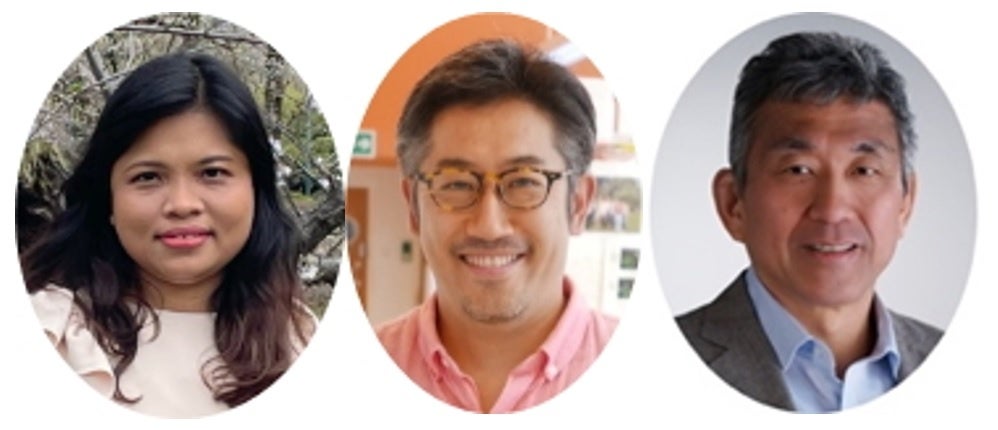 (左から)Haymar Wint大学院生、竹田哲也研究准教授、竹居孝二教授