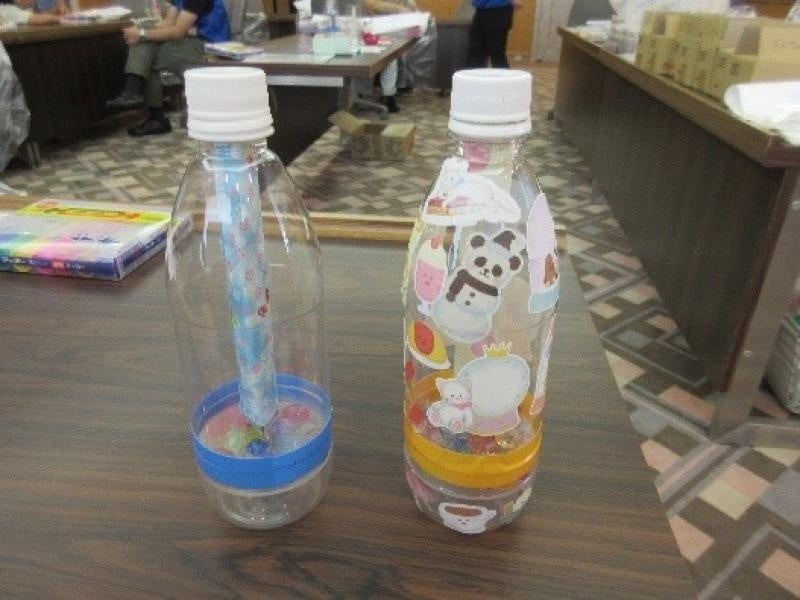 完成したペットボトルの手作り万華鏡