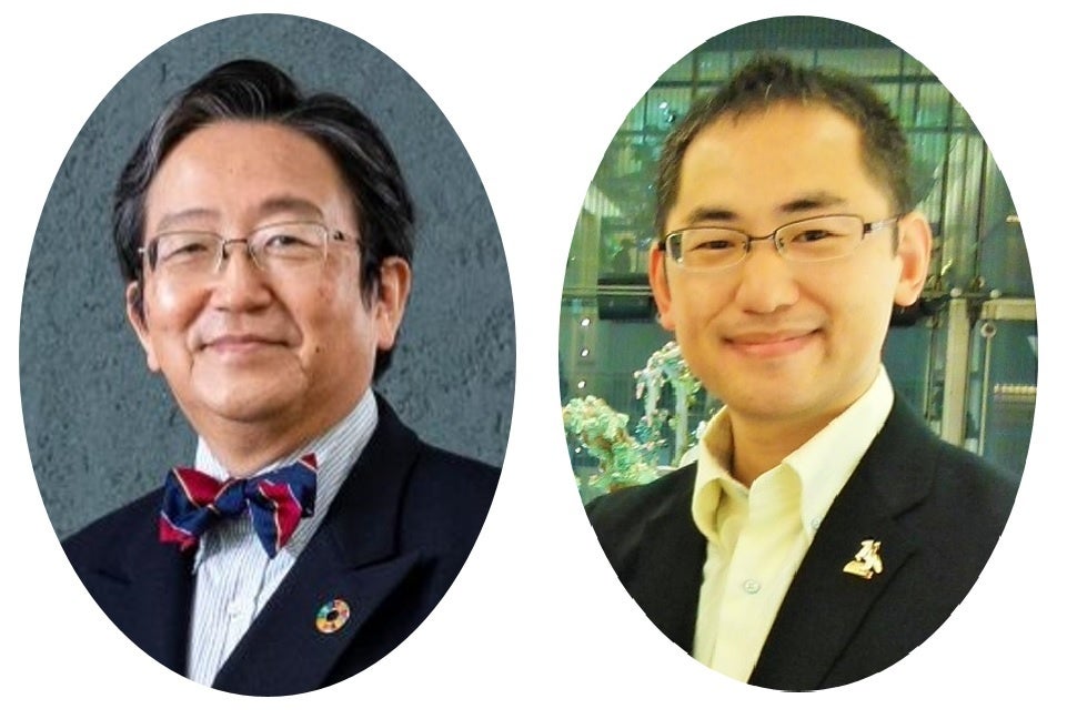 那須保友学長と佐藤法仁副理事・副学長・URA(右)