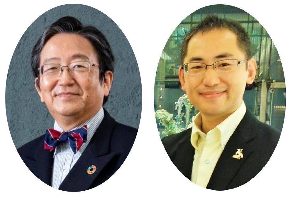 那須保友学長と佐藤法仁副理事・副学長・URA（右）