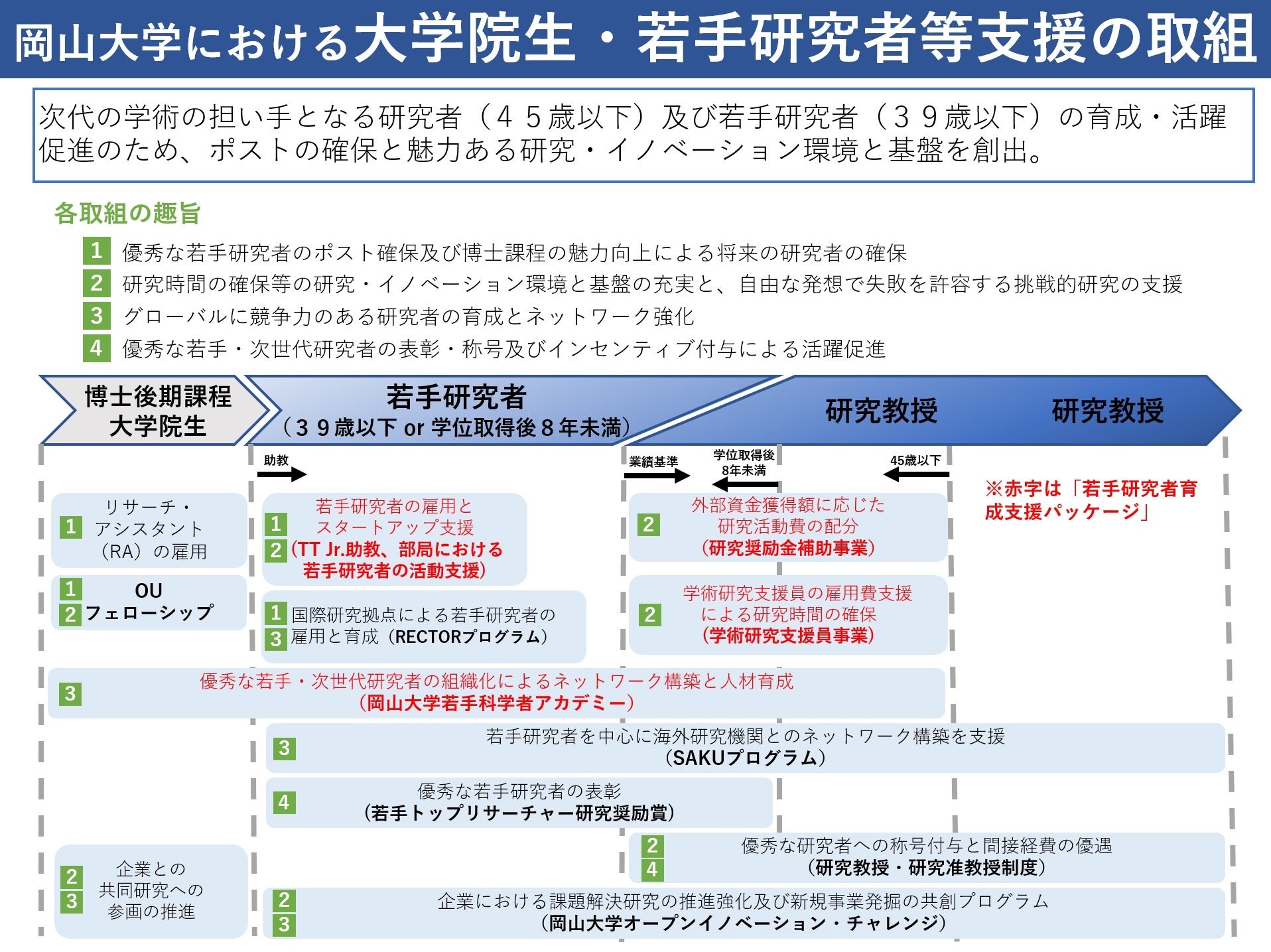 岡山大学における大学院生・若手研究者等支援の取り組み