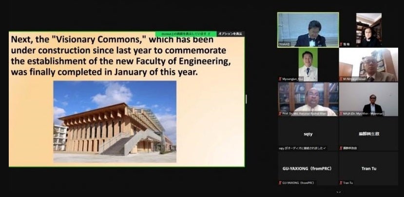 那須保友学長と同窓会会員との意見交換の様子