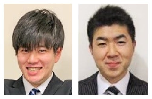 徳重慶祐大学院生と阿部匠講師(右)