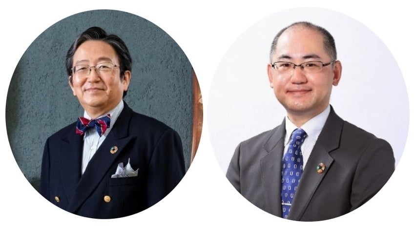 那須保友学長と佐藤法仁副理事・副学長・上級URA(右)