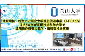 【岡山大学】地域中核・特色ある研究大学強化促進事業(J-PEAKS)採択5大学が長岡技術科学大学で遠隔操作機器の見学・情報交換を実施