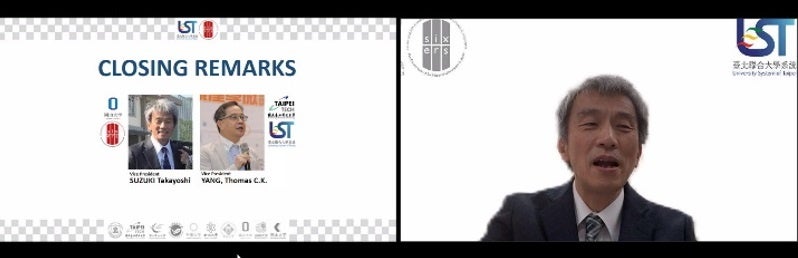 閉会の辞を述べる鈴木孝義国際担当副学長