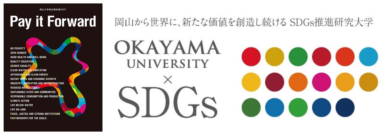 国立大学法人岡山大学は、国連の「持続可能な開発目標(SDGs)」を支援しています。また、政府の第1回「ジャパンSDGsアワード」特別賞を受賞しています