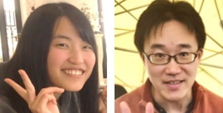 増田佳苗大学院生と赤木剛士研究教授（右）
