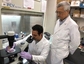 Said M. Afify博士と妹尾昌治教授（右）