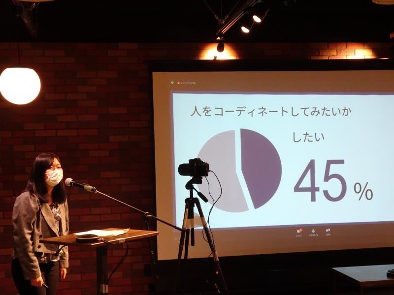 公開メンタリングにてピッチをする学生