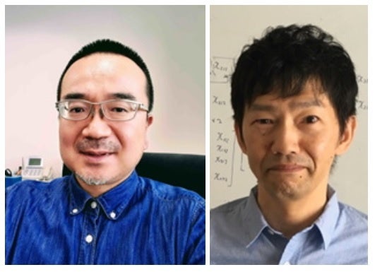 岡山大学異分野基礎科学研究所の墨智成准教授と豊橋技術科学大学の原田耕治准教授(右)