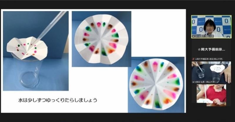 資料を共有しつつ、講師が説明を行い、参加者が実験をしている様子 ※参加者の氏名が隠れるよう、一部画像を加工しています