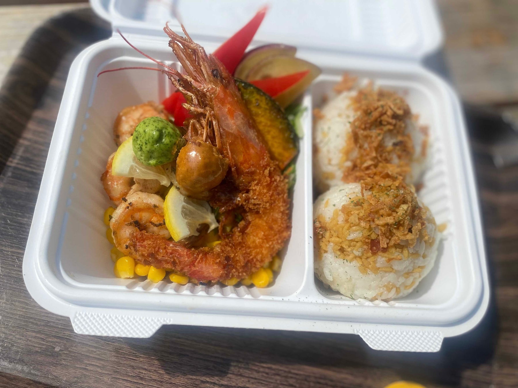 「どろソースシュリンプ&ダイズライスボール」