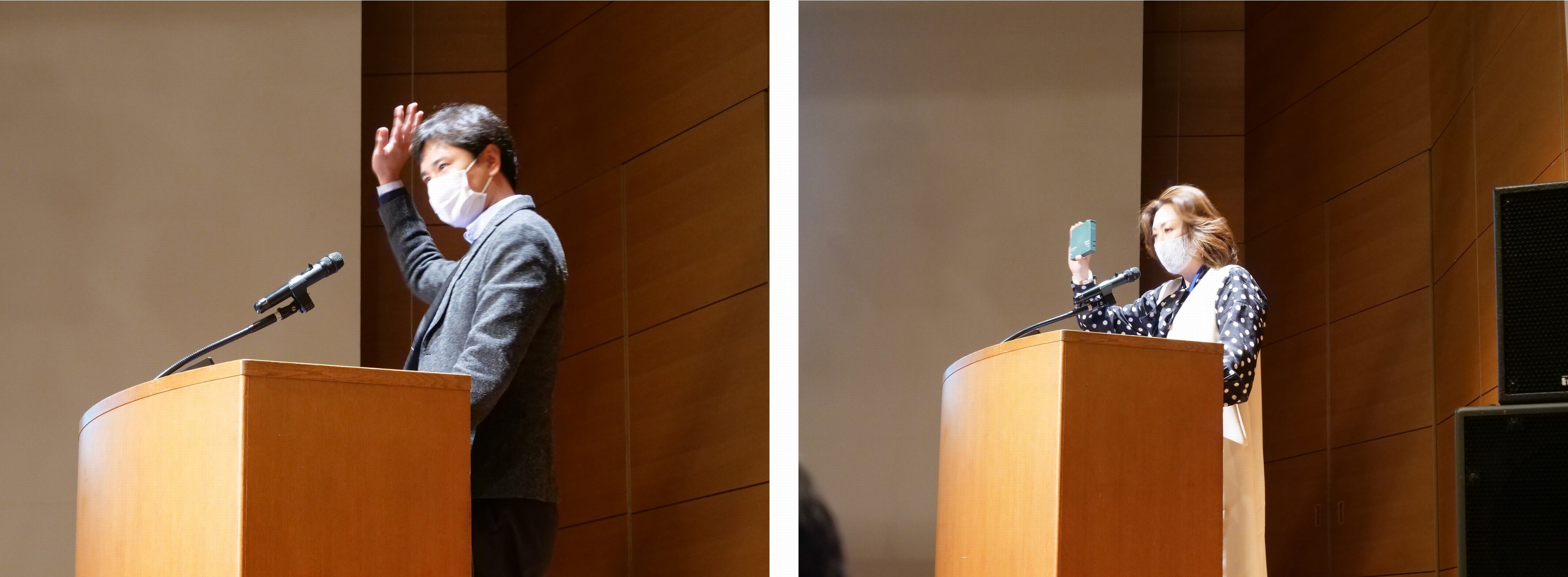 左：㈱クフウシヤ　代表取締役　大西威一郎氏、右：㈱ユニテックス　代表取締役　小杉恵美氏