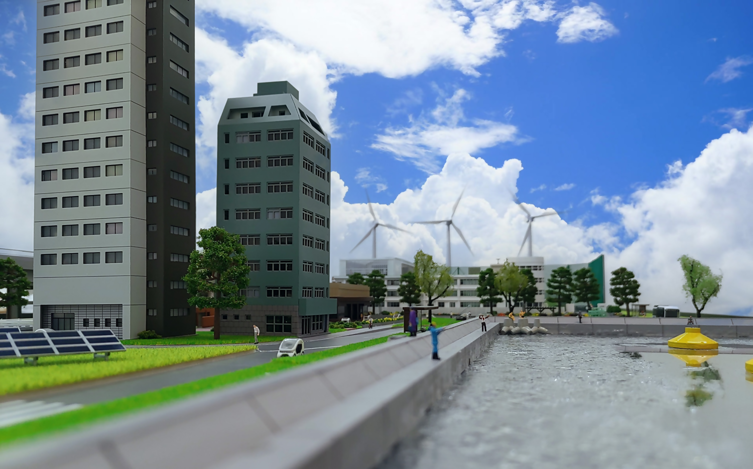 同校で構想中の「スマートタウン」ジオラマ