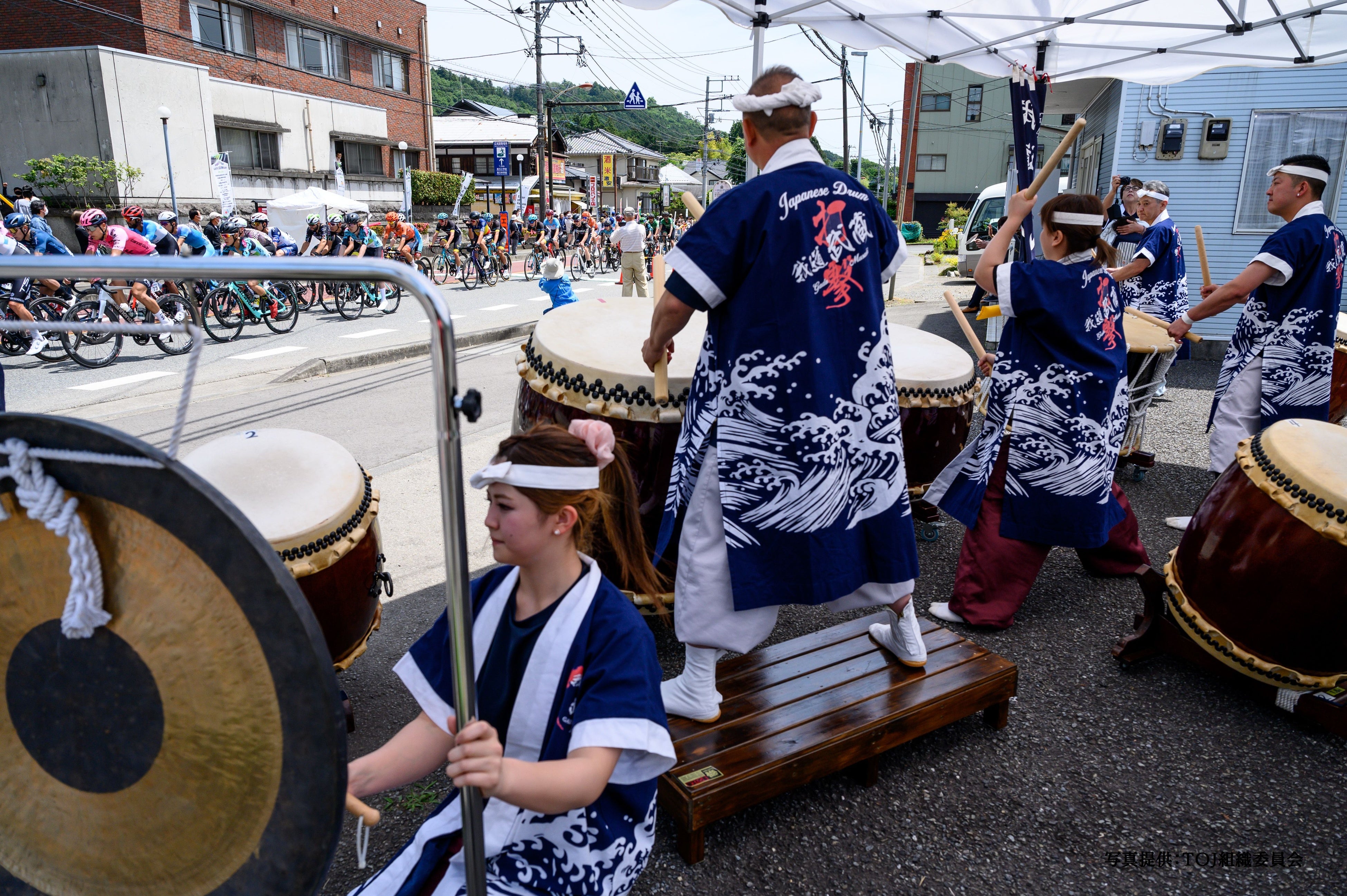 観戦スポットの様子（串川地域センター前）