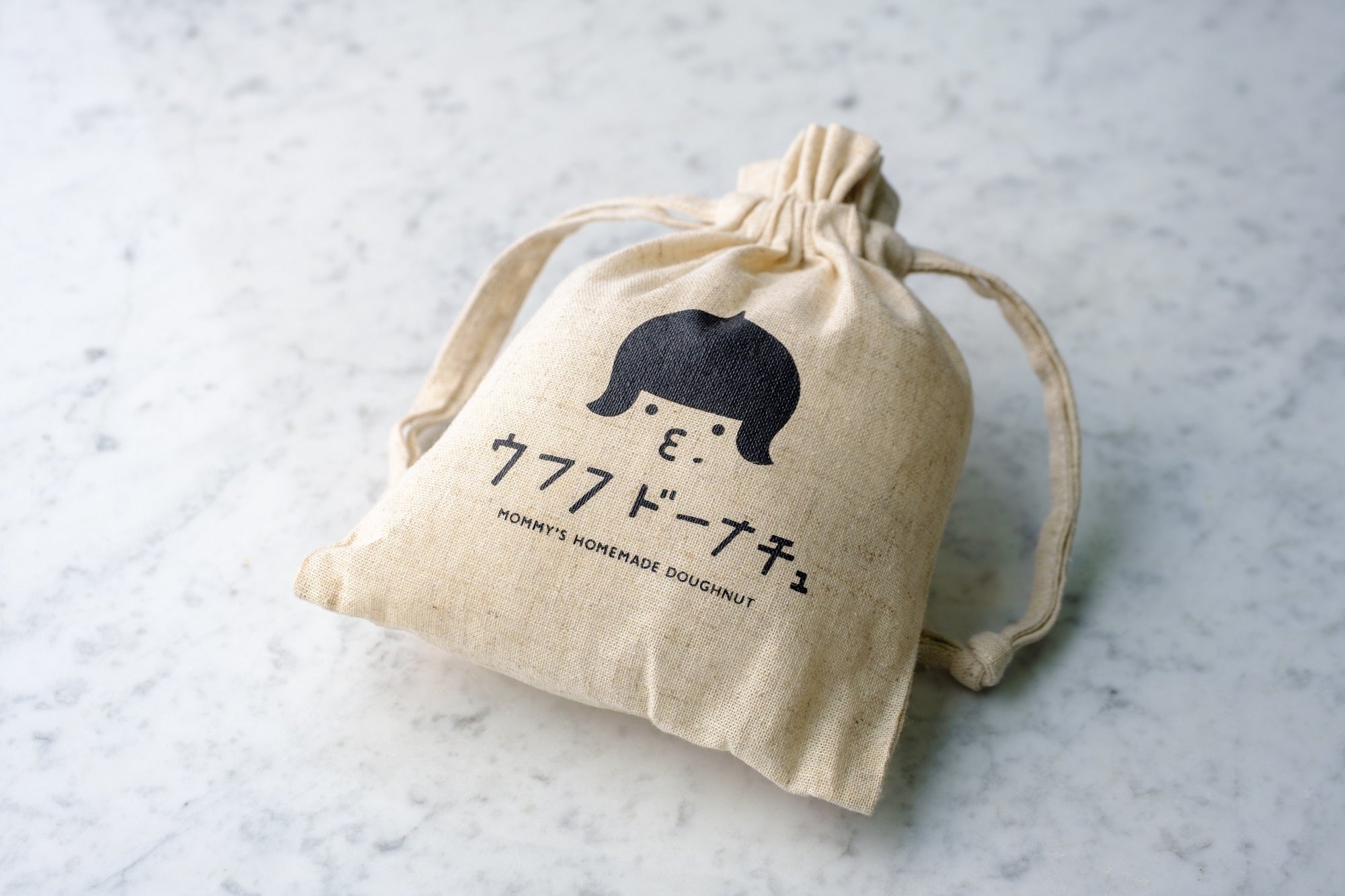 コットンリネンのウフフ巾着