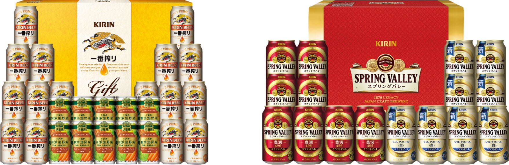 キリン一番搾り生ビール」「SPRING VALLEY」など、合計22種類をライン キリン一番搾り生ビール」「SPRING VALLEY」など、合計22種類をライン