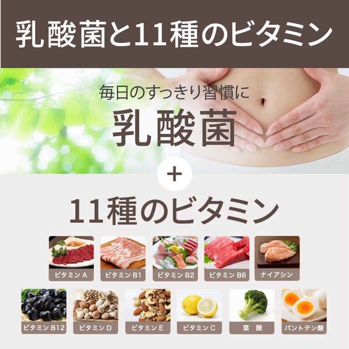 乳酸菌と11種類のビタミン配合(出典: PR TIMES)