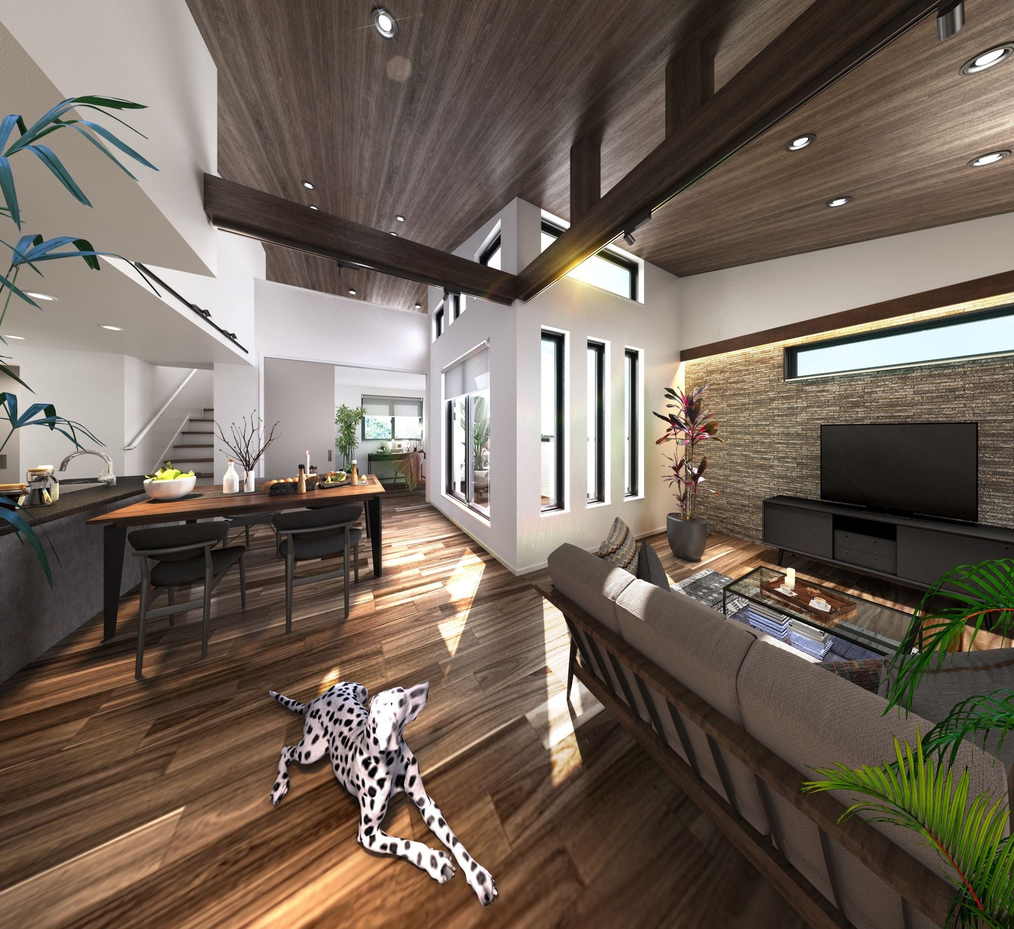 ​「グレイスウッドコンフィーネ杉並上井草」B号棟LDK完成予想図