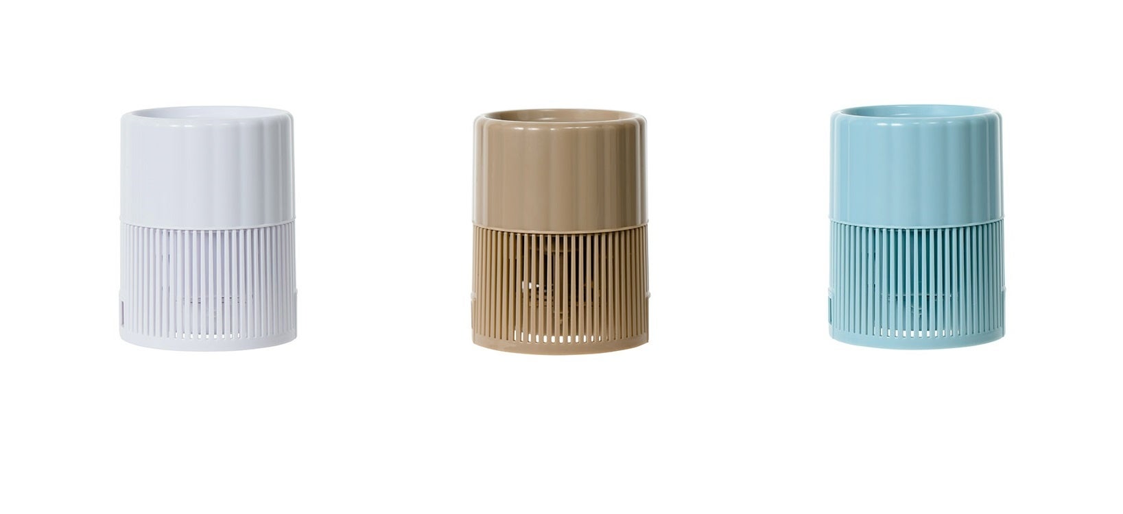 左から：ホワイト・キャメル・ペールブルー