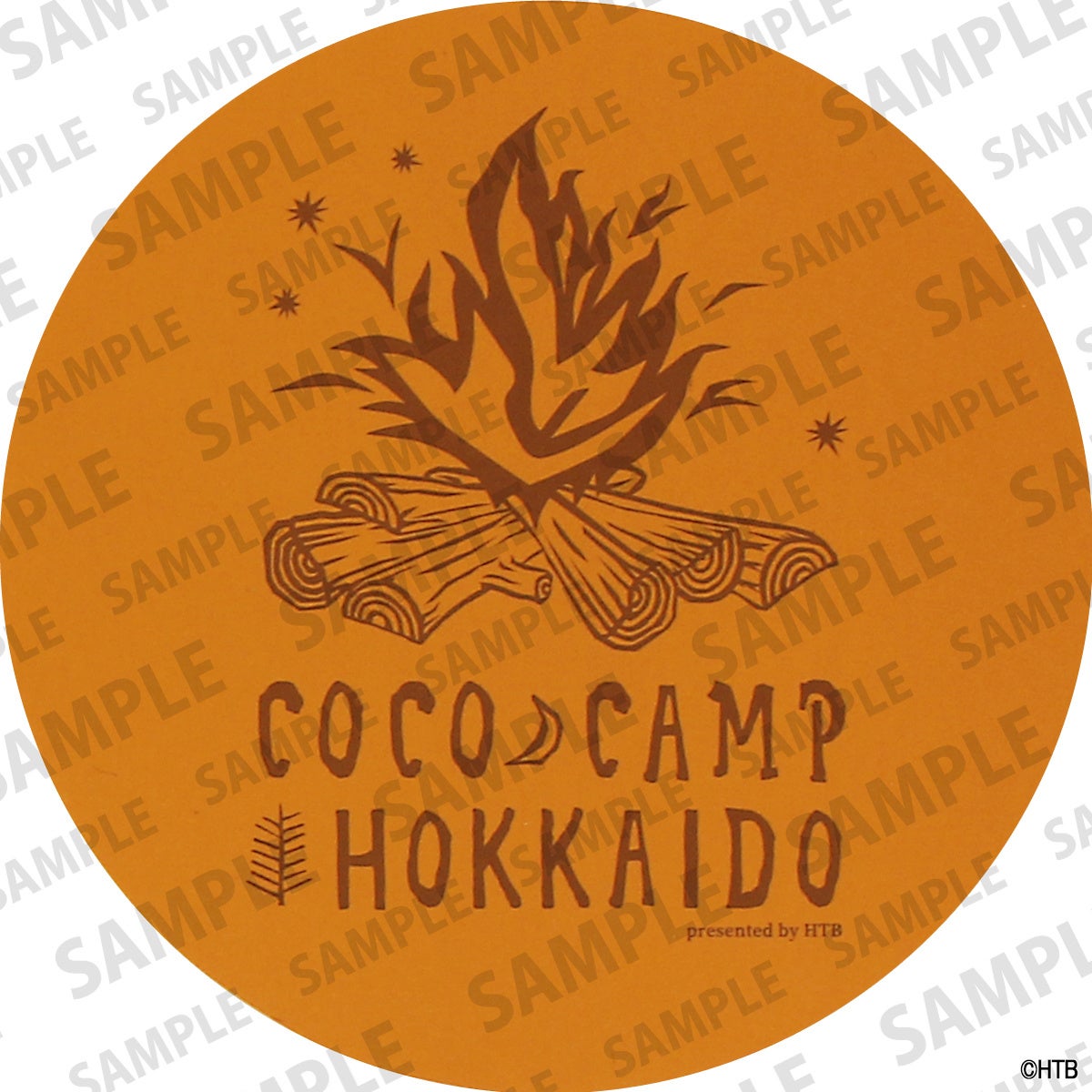 「ここキャン北海道」貼っちゃうからステッカーまる小「オレンジ」(C)HTB