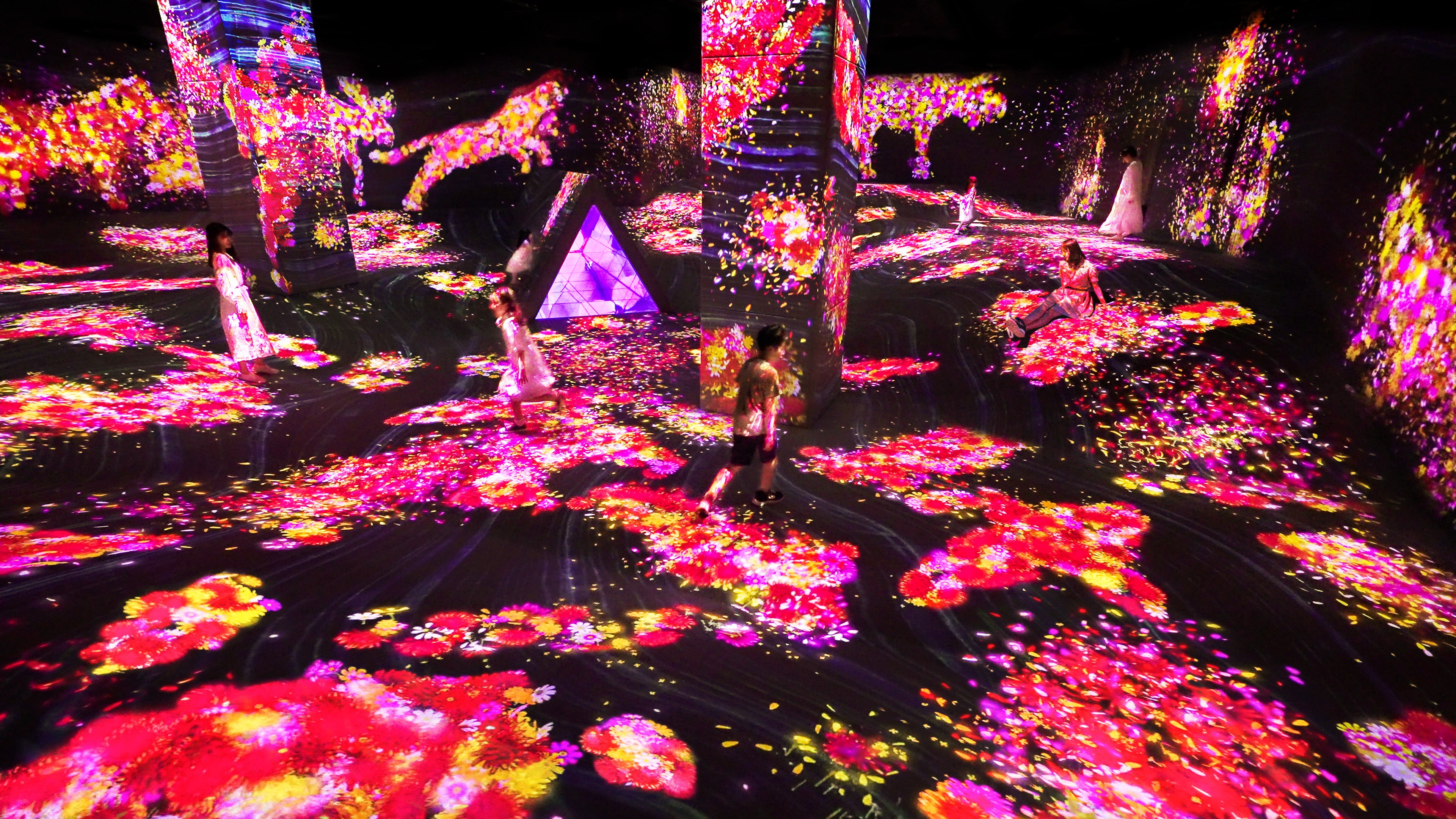 チームラボ《うごめく谷の、花と共に生きる生き物たち - A Whole Year per Year》©チームラボ