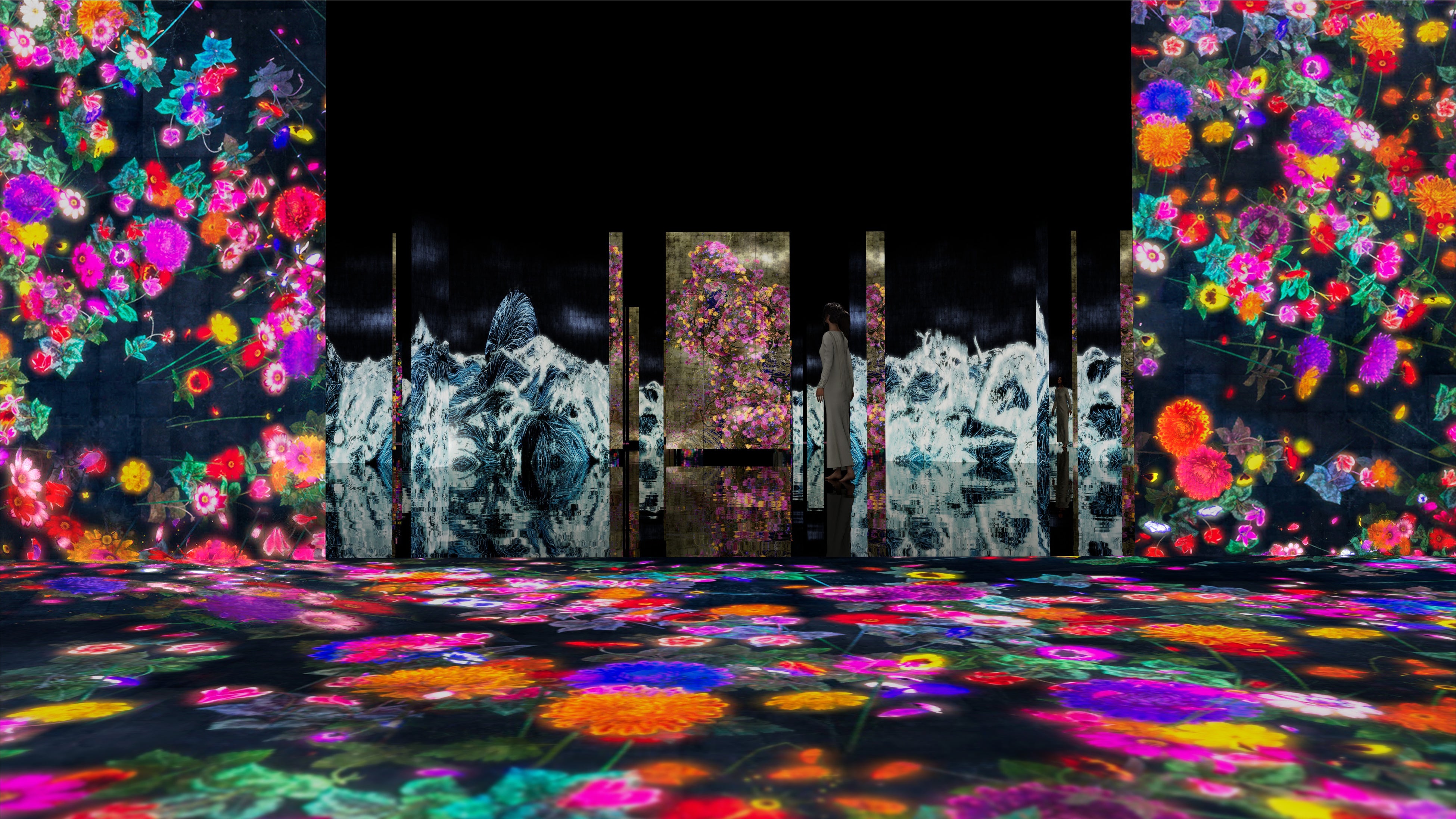 「teamLab：Impermanent Flowers Floating in an Eternal Sea」© チームラボ