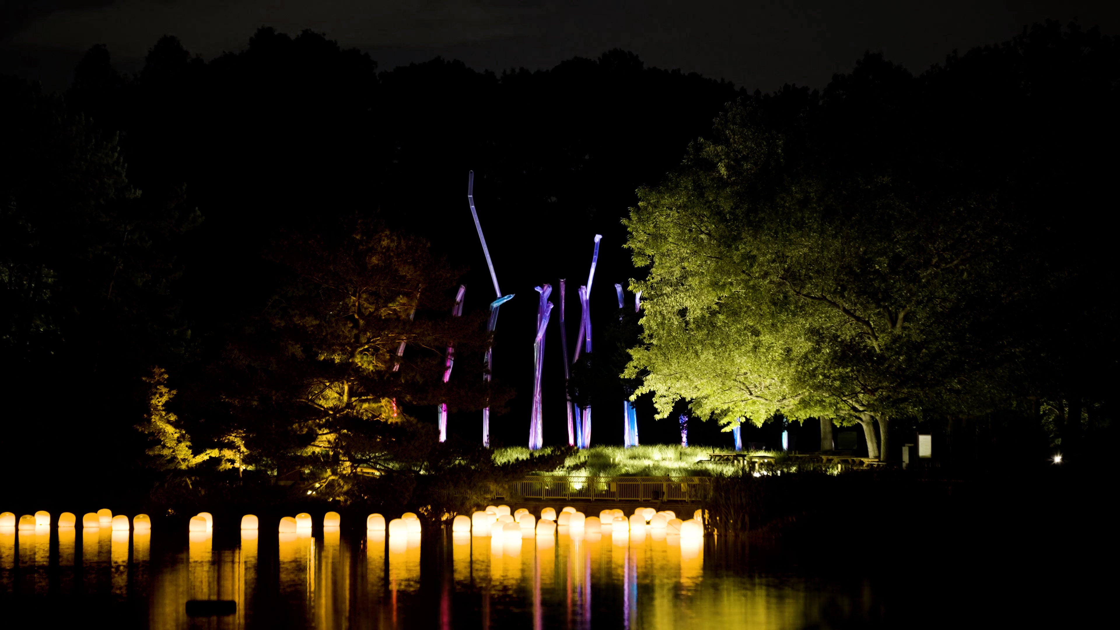 チームラボ《風と共に踊る柱群》©チームラボ