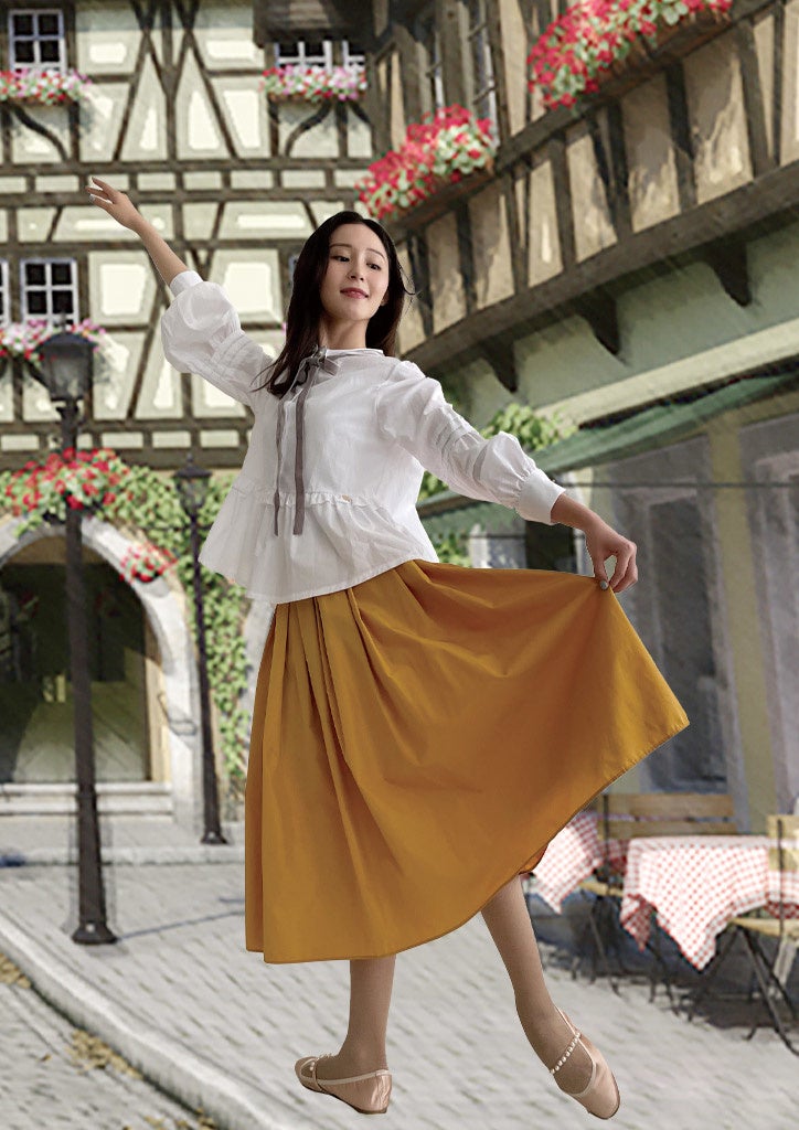 ファルファーレのシューズを履いた貞松・浜田バレエ団のシャンティ紀奈さん