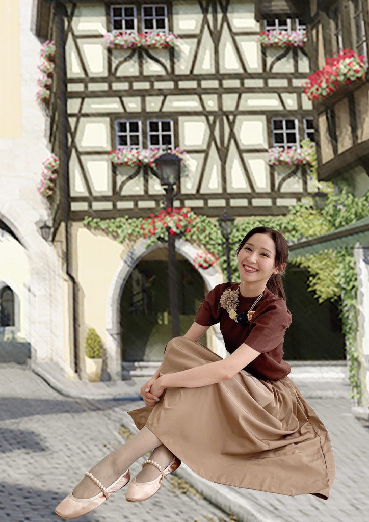 ファルファーレのシューズを履いた貞松・浜田バレエ団のシャンティ紀奈さん