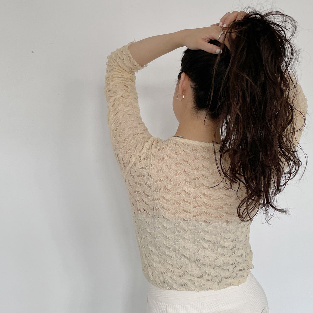 【ENTO】レースメッシュプルオーバー