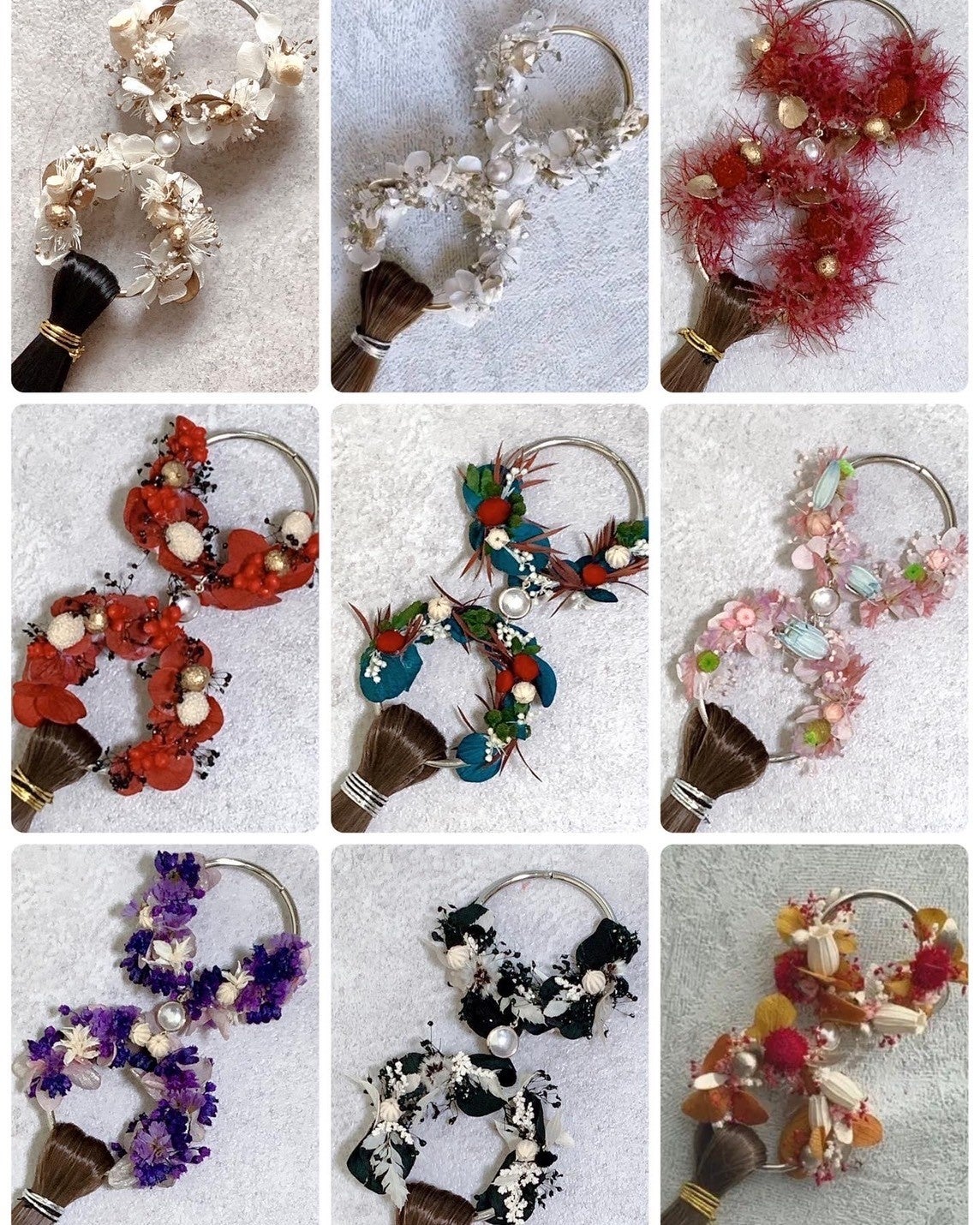 フラワーポニーテールリングカラーサンプル