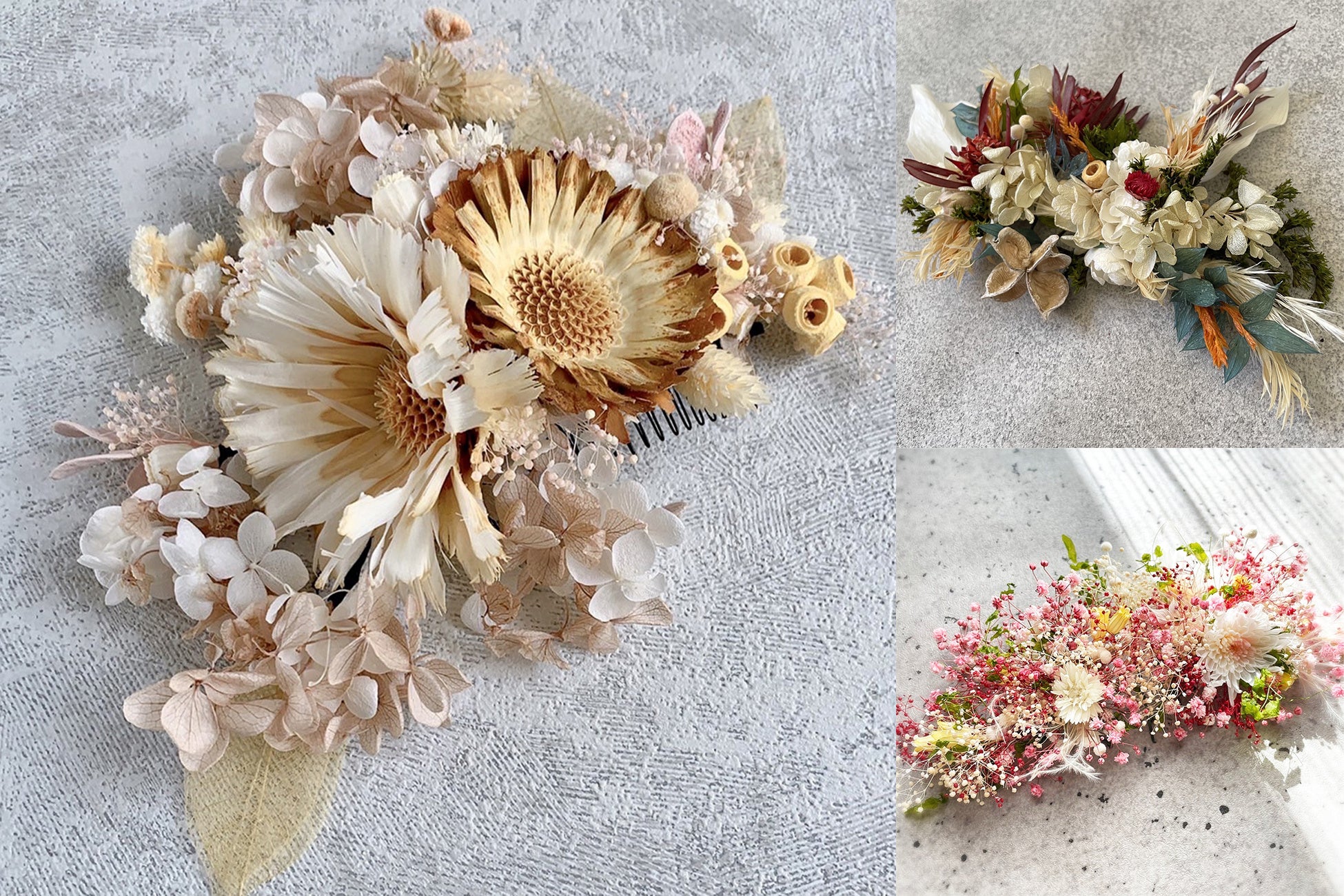 ドライフラワー髪飾り（一例）