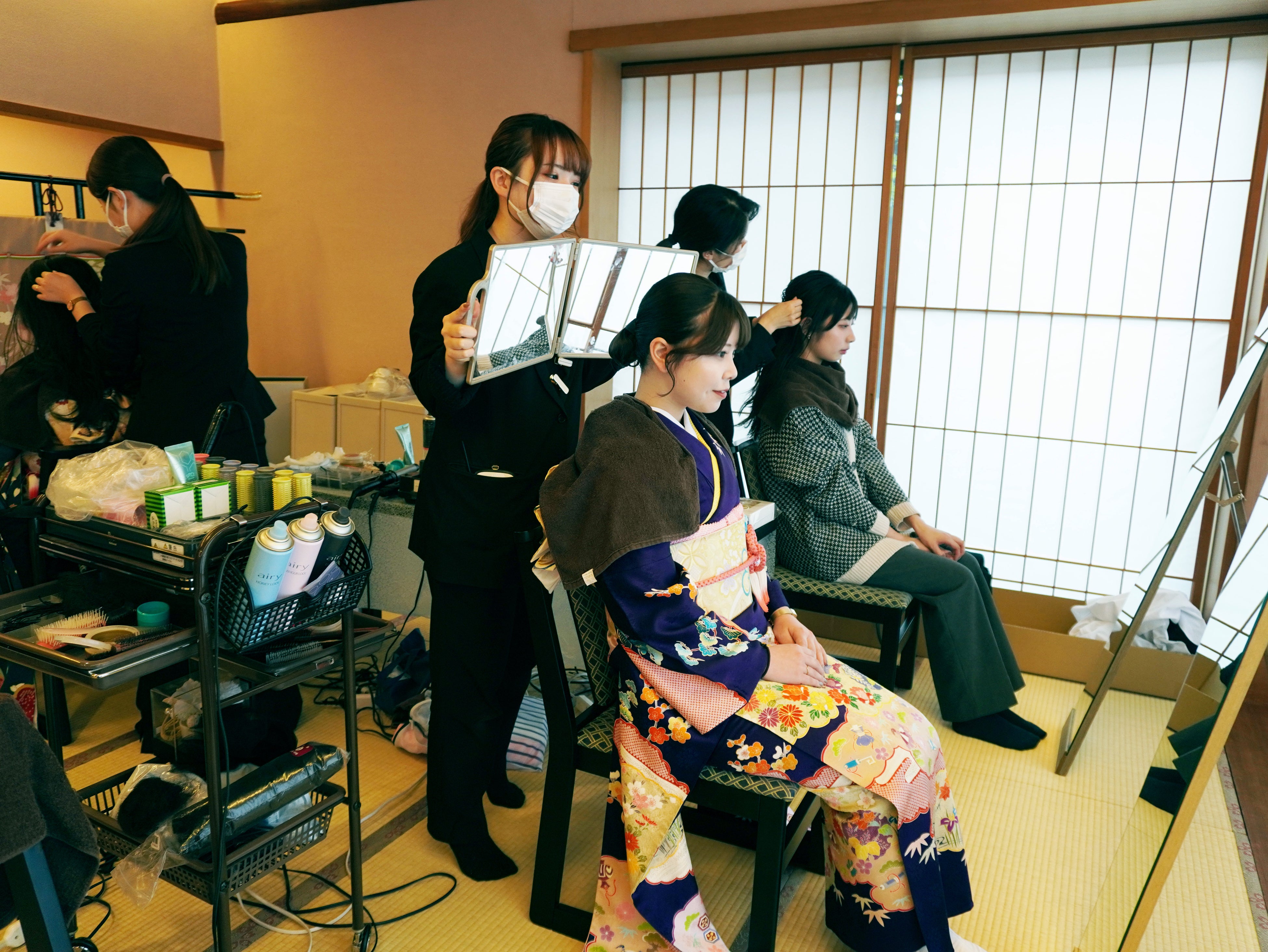 ヘアセットの様子