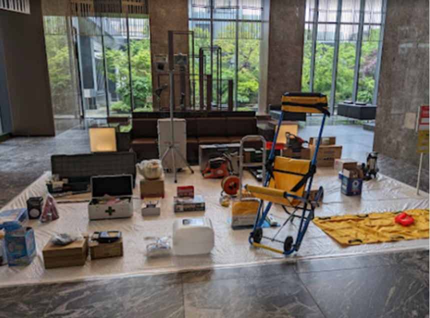 管理組合所有の防災備蓄品展示