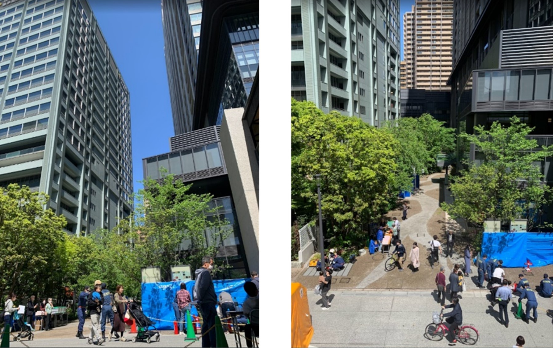 タワーマンションと町会が連携して実施した防災イベントの様子