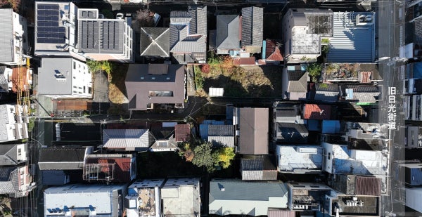 事業地区エリアを上空から俯瞰(当社撮影)